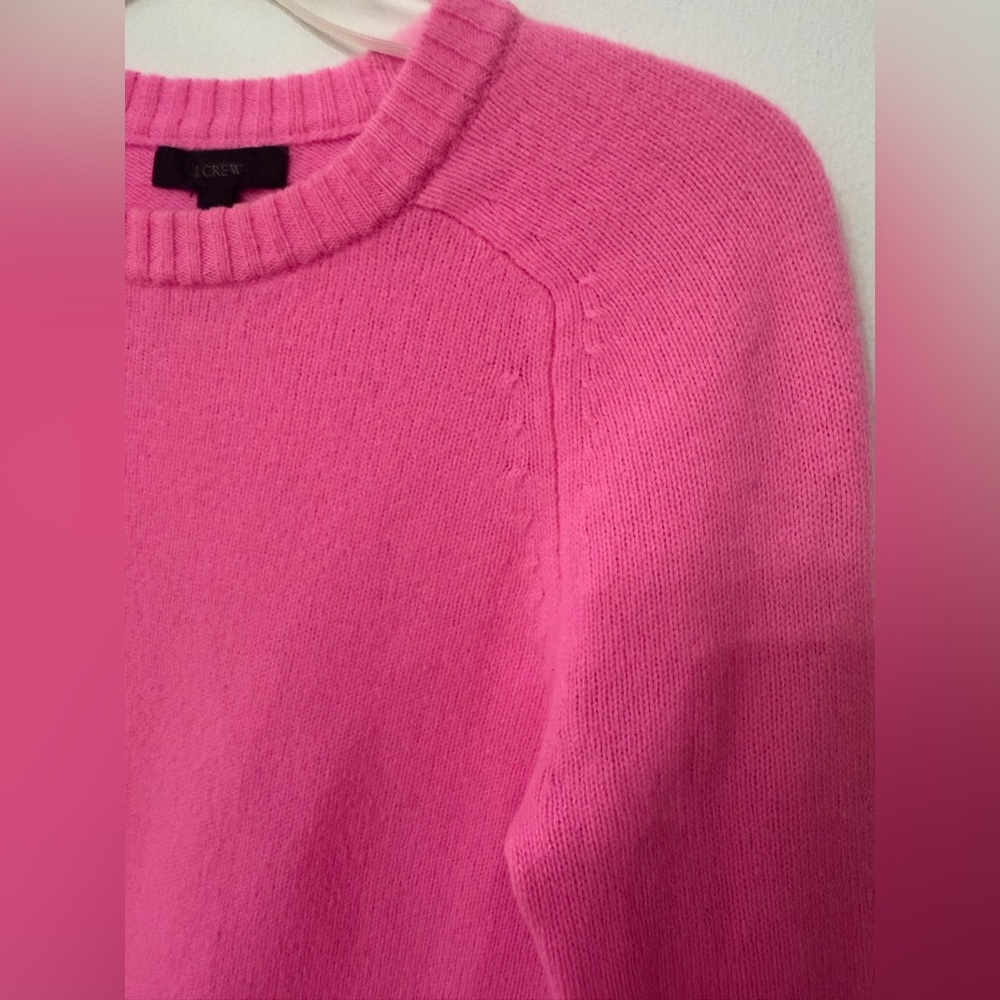 💖 J.Crew 100% Wool Crewneck Sweater – Hot Pink – XXS 💖 - Picture 9 of 13